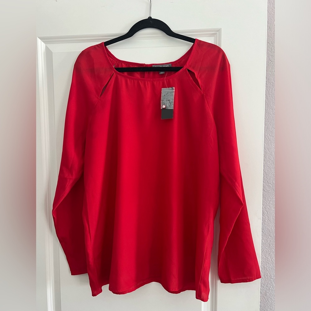 NEW Silky Red Women's Top XL